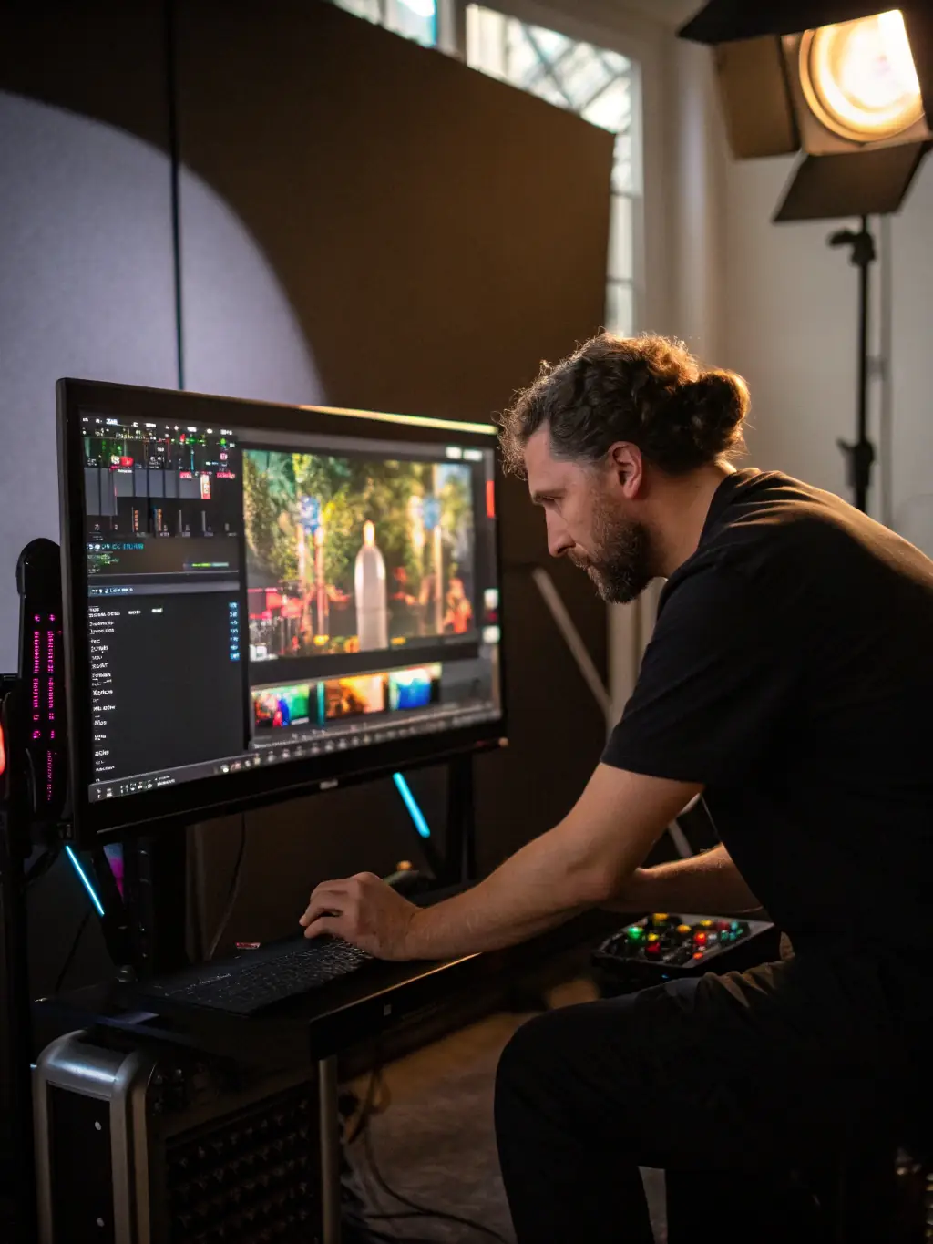 A colorist grading footage with advanced color correction tools, demonstrating the transformative power of visual enhancement.